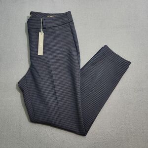 LOFT Women 12 Black Check High Rise Marisa Skinny Dress Pants NWT